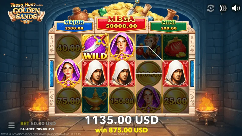 Tessa Hunt and the Golden Sands - Hold and Win mode win