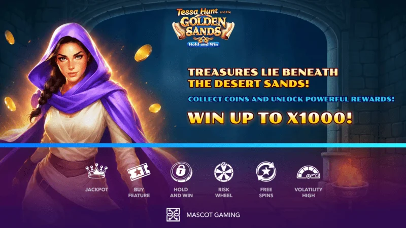 Tessa Hunt and the Golden Sands - slot loading screen