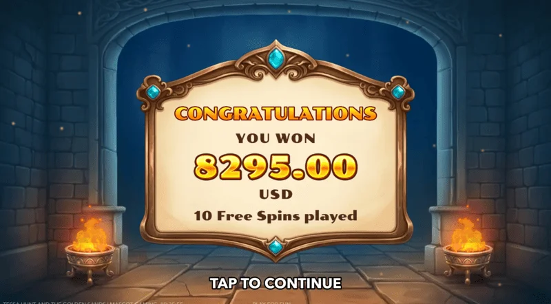 Tessa Hunt and the Golden Sands - total payout summary screen